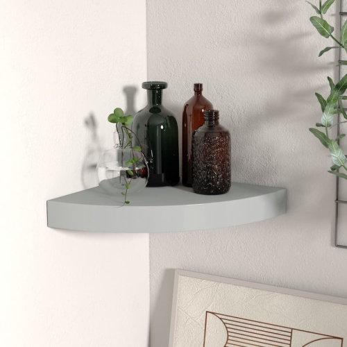 VIDAXL  Floating Corner Shelf Grey 25X25X3.8 Cm Mdf