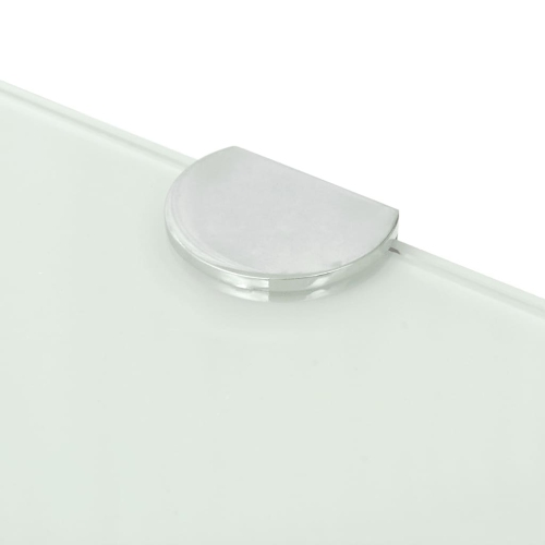 vidaXL Corner Shelf with Chrome Supports Glass White 25x25 cm