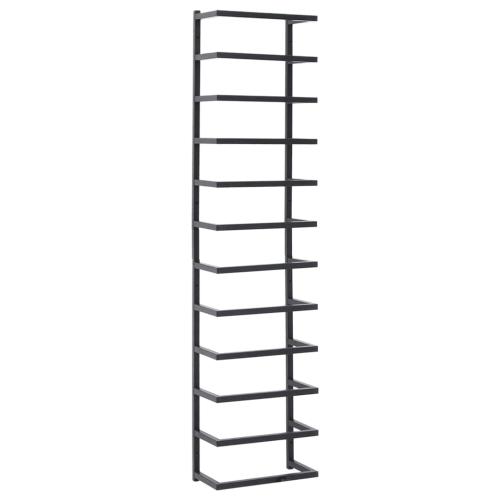 VIDAXL  Towel Rack Black 24X12X96 Cm Steel