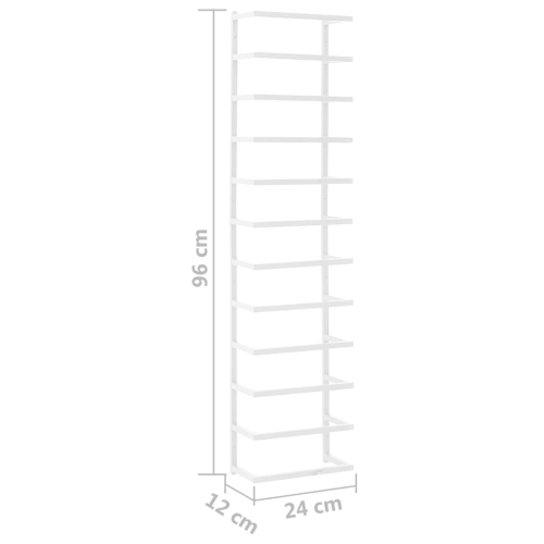 vidaXL Towel Rack White 24x12x96 cm Steel