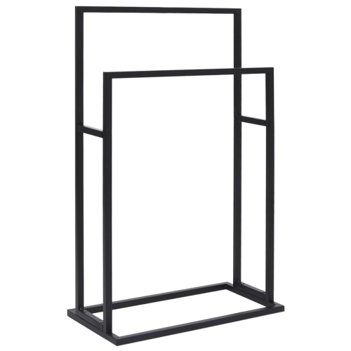 vidaXL Freestanding Towel Rack Black 48x24x78.5 cm Iron