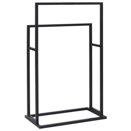 vidaXL Freestanding Towel Rack Black 48x24x78.5 cm Iron