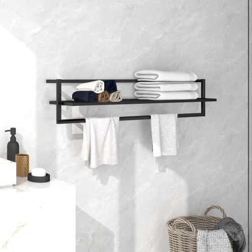 vidaXL Towel Rack Black 95x25x22 cm Iron