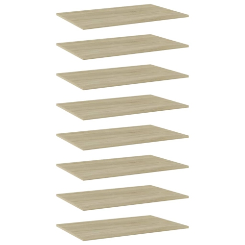VIDAXL  Bookshelf Boards 8 PCs Sonoma Oak 80X50X1.5 Cm Engineered Wood