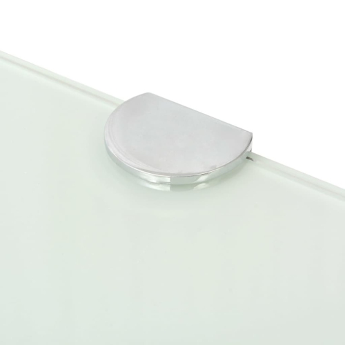vidaXL Corner Shelf with Chrome Supports Glass White 35x35 cm