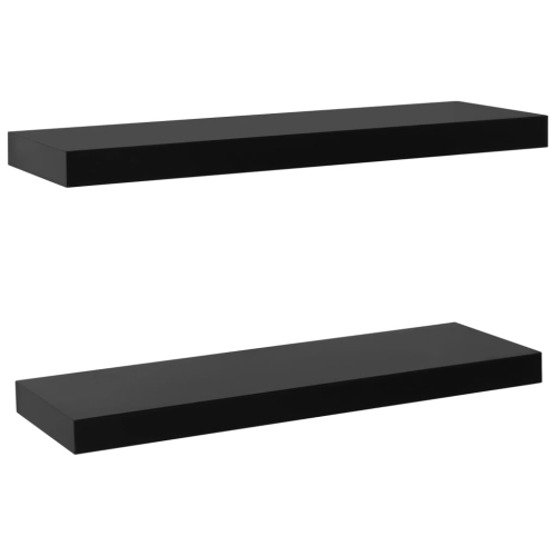 VIDAXL  Floating Wall Shelves 2 PCs 60X20X3.8 Cm In Black