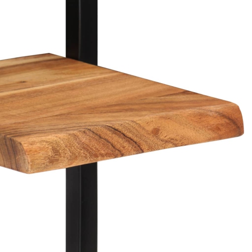 Tablettes murales vidaXL 2 pièces en bois massif d'acacia et d'acier 25x25 75 cm