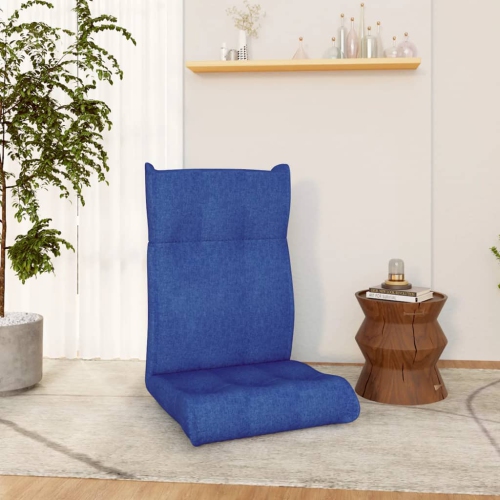 Fauteuil de plancher pliable en tissu bleu vidaXL