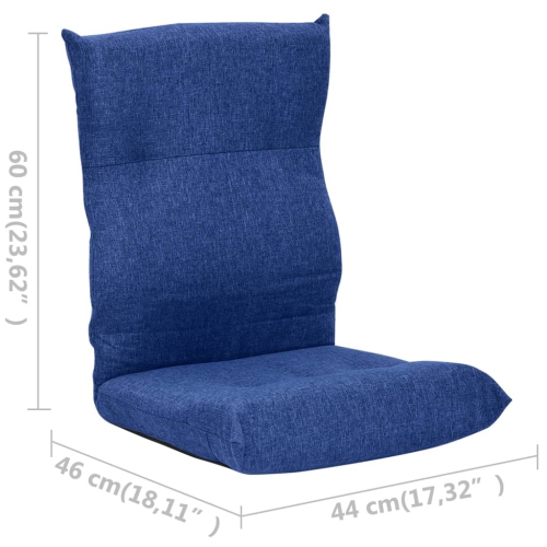 Fauteuil de plancher pliable en tissu bleu vidaXL