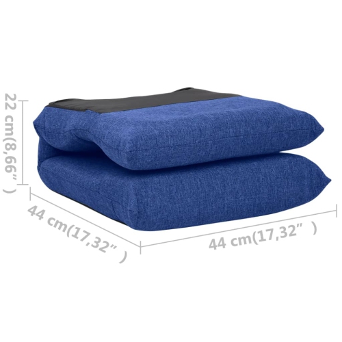 Fauteuil de plancher pliable en tissu bleu vidaXL