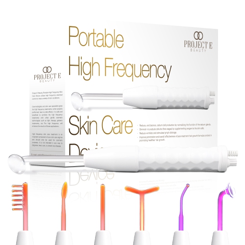 Project E Beauty Faisca Neon & Argon | High Frequency Wand | Anti-Aging | Anti-Blemish | Reduce Wrinkles | 6 Electrodes