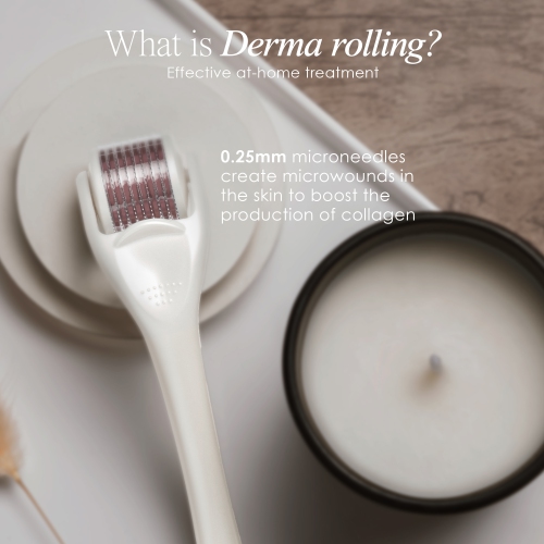 Project E Beauty The Derma Roller | 540 Titanium Microneedle Facial Tool | Collagen Boost | Reduce Scars & Wrinkles