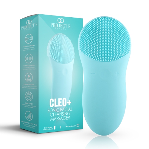 Project E Beauty Cleo+ | Sonic Facial Cleanser |Gentle Exfoliation | Face Massager | Waterproof Soft Silicone