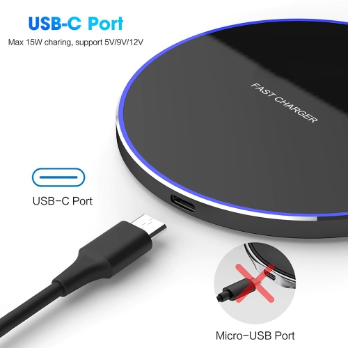SuperShield 15W Qi Wireless Charging Pad - Black