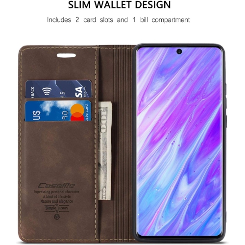 Étui portefeuille à rabat avec béquille magnétique de CaseMe pour Galaxy S20 de Samsung