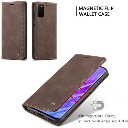 Étui portefeuille à rabat avec béquille magnétique de CaseMe pour Galaxy S20 de Samsung