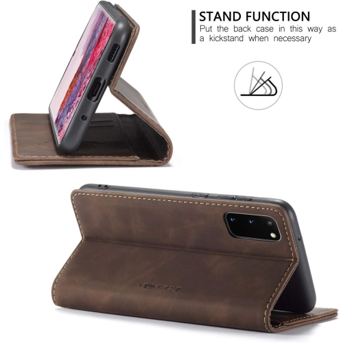 Étui portefeuille à rabat avec béquille magnétique de CaseMe pour Galaxy S20 de Samsung