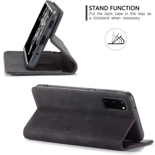 Étui portefeuille à rabat avec béquille magnétique de CaseMe pour Galaxy S20 de Samsung