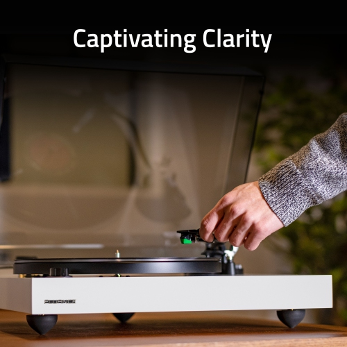 Tourne-disque haute fidélité de Fluance, Audio Technica VM95E, plateau antirésonnant, tapis en acrylique, préamplificateur