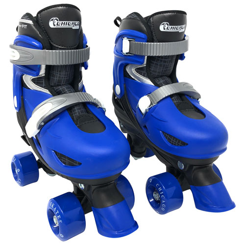 Chicago Adjustable Quad Roller Skates Combo Set - Blue - Size 1-4
