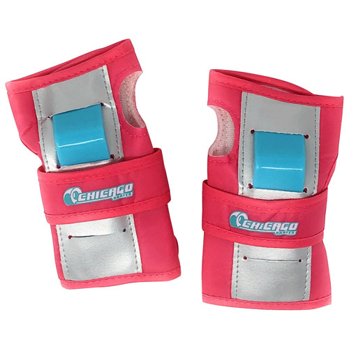 Ensemble avec patins à quatre roulettes réglables de Chicago - Rose - Taille 1-4