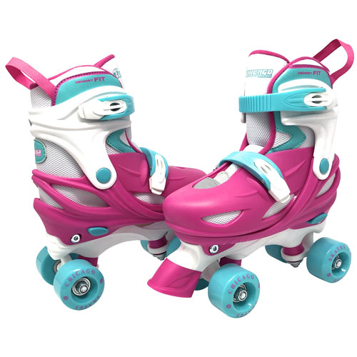 Chicago Adjustable Quad Roller Skates - Pink - Size J10-J13