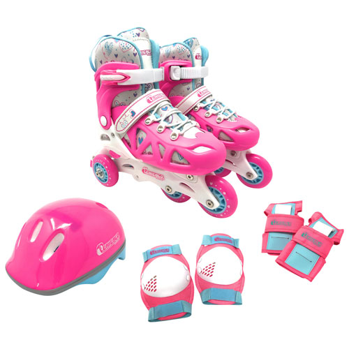 Chicago 2-In-1 Training Inline Skates Combo Set - Pink - Size 1-4