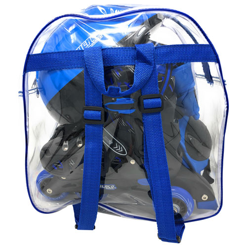 Chicago 2-In-1 Training Inline Skates Combo Set - Blue - Size 1-4