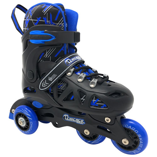 Chicago 2-In-1 Training Inline Skates Combo Set - Blue - Size J10-J13