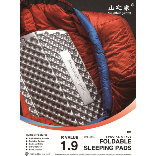 Mountain Spring Mummy M1A Folding Closed Cell Foam Sleeping Pad R1.9 | Hexagonal Design Moisture-Proof Ultra-Lightweight Foam Sleeping Mat for