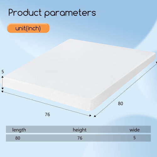 5 Inch Gel Memory Foam Mattress Medium-Firm Mattress for Pressure Relief & Cooler Sleep Mattress for Kid Adults CertiPUR-US Certified Mattress in a