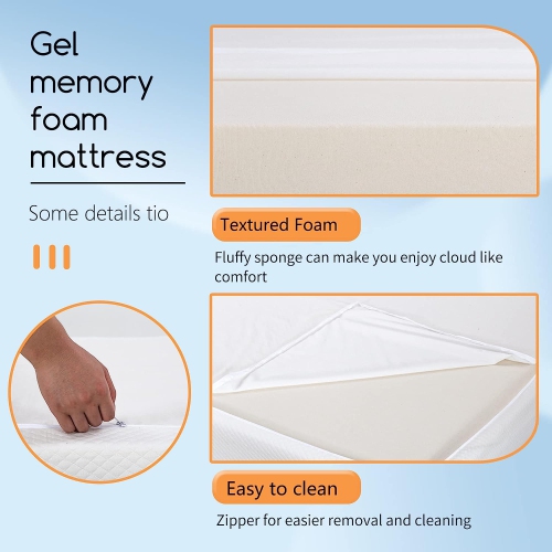 5 Inch Gel Memory Foam Mattress Medium-Firm Mattress for Pressure Relief & Cooler Sleep Mattress for Kid Adults CertiPUR-US Certified Mattress in a