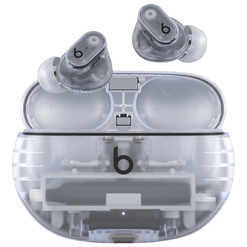 Remis à neuf – Écouteurs boutons 100 % sans fil à suppression du bruit Studio Buds + de Beats by Dr. Dre – transparent