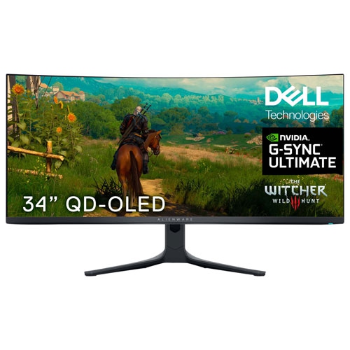 Moniteur jeu G-Sync FreeSync DEL QD-DELO incurvé WQHD 165Hz 0,1ms ms gris à gris 34 po d'Alienware