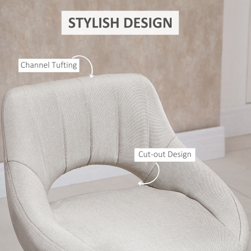 HOMCOM – Ensemble de 2 tabourets de bar pivotants à hauteur de comptoir à hauteur réglable, chaises de bar rembourrées en lin avec base ronde en