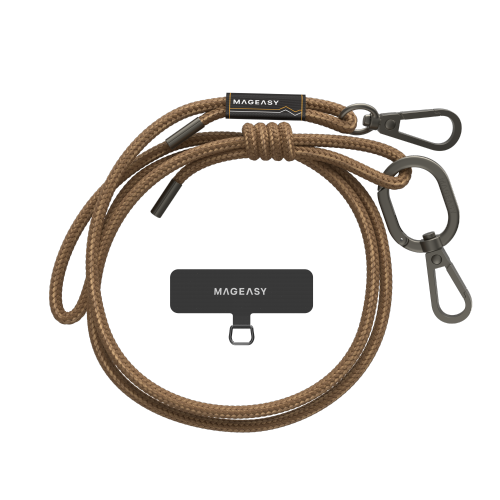 SwitchEasy MagEasy 6mm Strap + Strap Card with Adjustable Detachable Neckstrap and Phone Lanyard Compatible with All Smartphones such as Apple