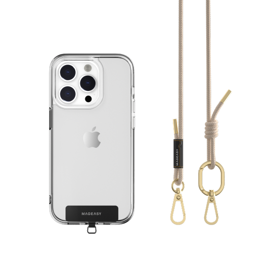 SwitchEasy MagEasy 6mm Strap + Strap Card with Adjustable Detachable Neckstrap and Phone Lanyard Compatible with All Smartphones such as Apple