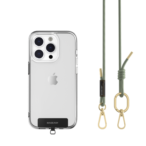 SwitchEasy MagEasy 6mm Strap + Strap Card with Adjustable Detachable Neckstrap and Phone Lanyard Compatible with All Smartphones such as Apple