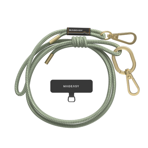 SwitchEasy MagEasy 6mm Strap + Strap Card with Adjustable Detachable Neckstrap and Phone Lanyard Compatible with All Smartphones such as Apple