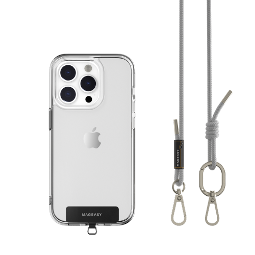 SwitchEasy MagEasy 6mm Strap + Strap Card with Adjustable Detachable Neckstrap and Phone Lanyard Compatible with All Smartphones such as Apple