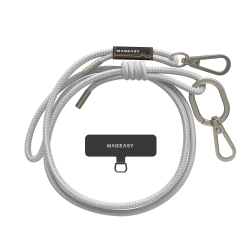 SwitchEasy MagEasy 6mm Strap + Strap Card with Adjustable Detachable Neckstrap and Phone Lanyard Compatible with All Smartphones such as Apple