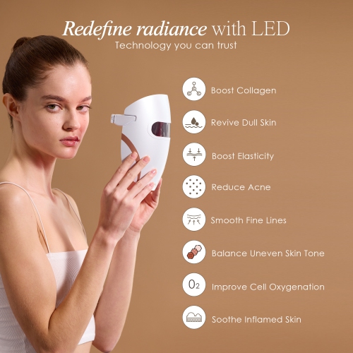 Project E Beauty Lumamask 7 | LED Light Therapy Face Mask | 7 LED Colors | with Red Light Therapy | Anti-Aging & Anti-Blemish