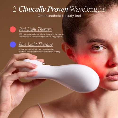 Project E Beauty LumaGlow Red & Blue | LED Light Therapy Wand | Anti-Aging & Anti-Acne | Reduce Inflammation | FDA-Cleared