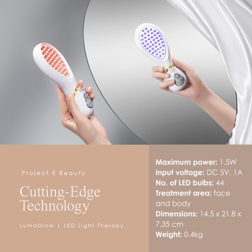 Project E Beauty LumaGlow Red & Blue | LED Light Therapy Wand | Anti-Aging & Anti-Acne | Reduce Inflammation | FDA-Cleared