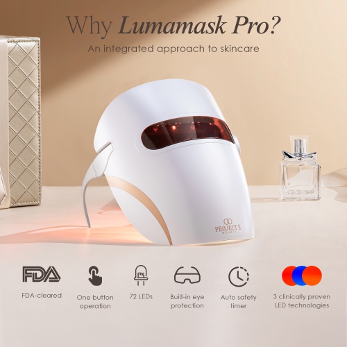 Project E Beauty Lumamask Pro | LED Light Therapy Face Mask | Infrared, Red & Blue Light Therapy | Anti-Wrinkle & Anti-Acne