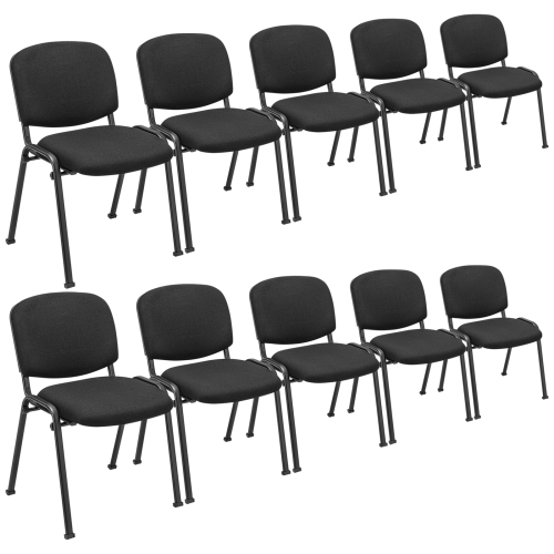 COSTWAY  Set Of 10 Office Guest Chair Stackable Reception Chair Waiting Conference Room