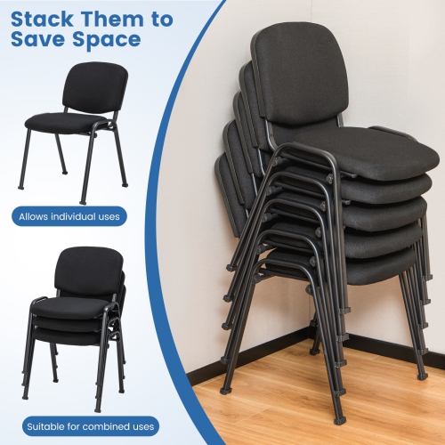 Costway Set of 10 Office Guest Chair Stackable Reception Chair Waiting Conference Room