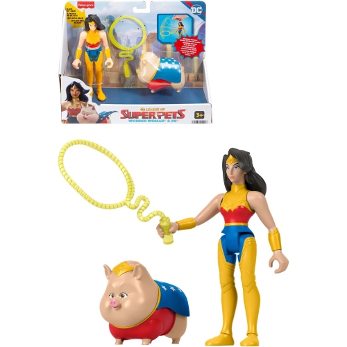 Open Box - Fisher-Price DC League of Super-Pets Wonder Woman & PB Action Figure Set