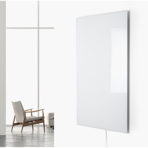 WarmlyYours Ember Glass Radiant Panel, Hardwired or Plug-in,White, 800W, 47" x 24"