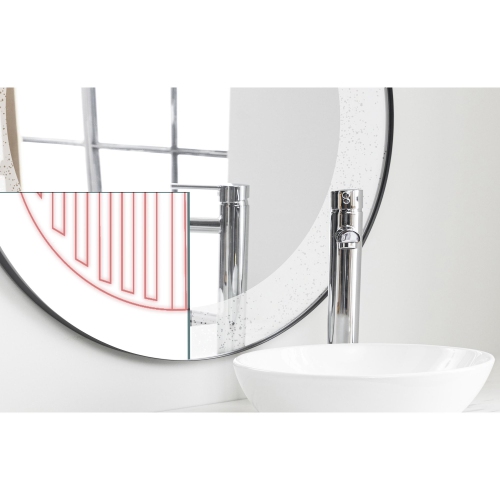 WarmlyYours Circular Mirror Defogger Pad with Self-Adhesive Backing, 15"